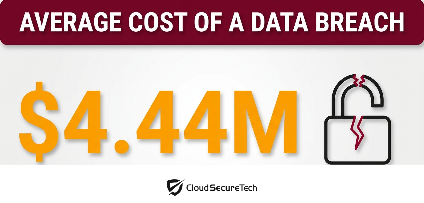 Infographic: the average data breach costs 4.44 million dollars