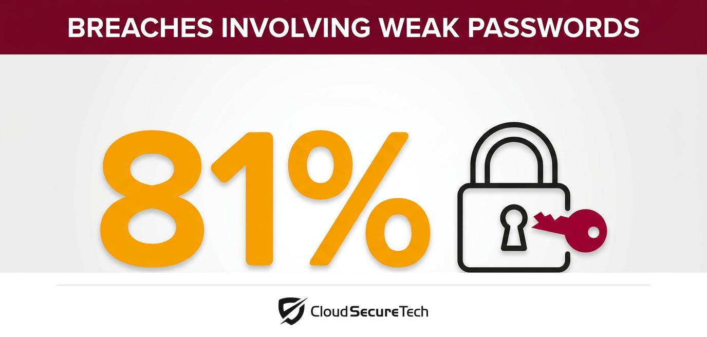 Infographic: poor passwords have contributed to about 81 percent of corporate data breaches